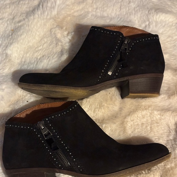Lucky Brand Black Ankle Booties with Studded Accents - Picture 2 of 7
